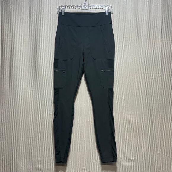 Athleta Women's Size 6 Army Green Cargo Pants High Rise Zipper Pockets Pull On - Picture 1 of 13